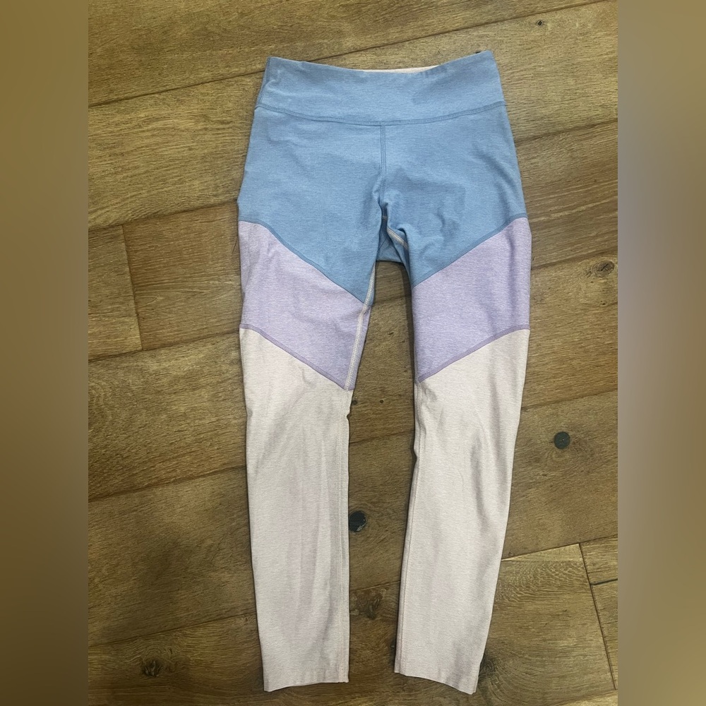 Outdoor Voices Colorblock 7/8 Leggings - Blue, Lavender & Cream